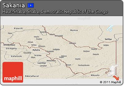 Shaded Relief Panoramic Map of Sakania