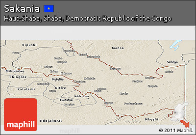 Shaded Relief Panoramic Map of Sakania