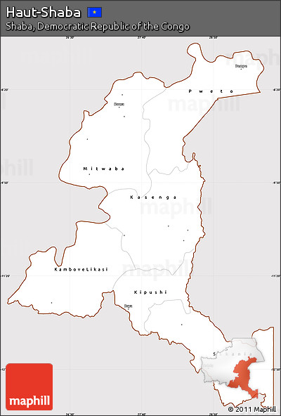Classic Style Simple Map of Haut-Shaba, cropped outside