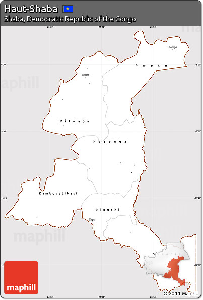 Classic Style Simple Map of Haut-Shaba, cropped outside