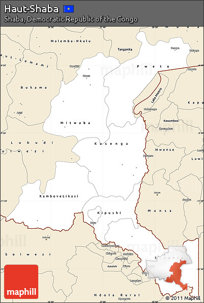 Classic Style Simple Map of Haut-Shaba