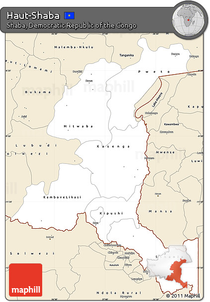 Classic Style Simple Map of Haut-Shaba