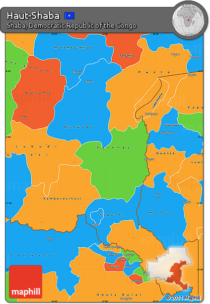 Political Simple Map of Haut-Shaba