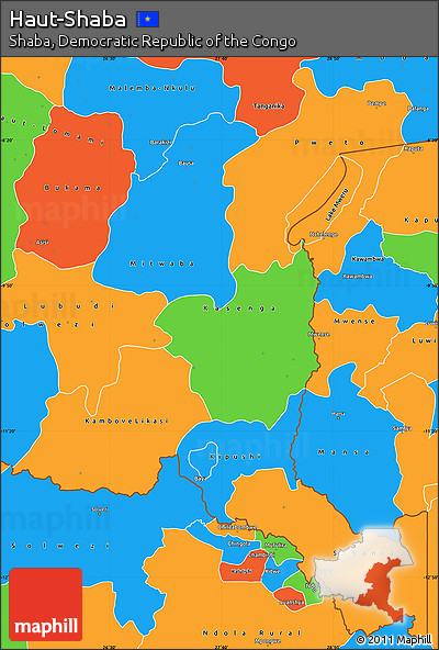 Political Simple Map of Haut-Shaba