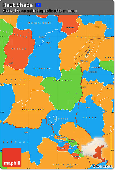 Political Simple Map of Haut-Shaba