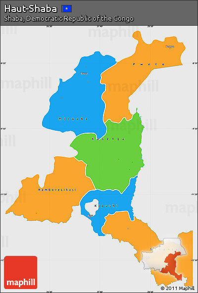 Political Simple Map of Haut-Shaba, single color outside