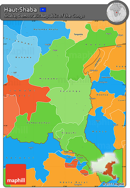 Political Shades Simple Map of Haut-Shaba