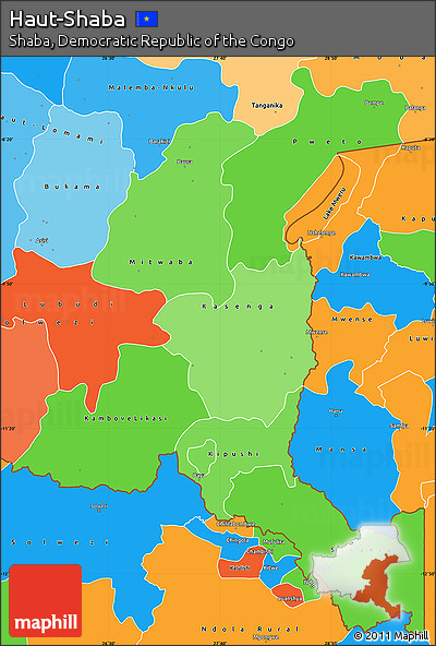 Political Shades Simple Map of Haut-Shaba