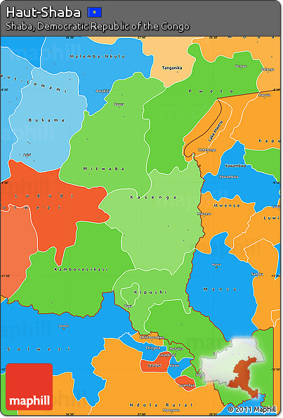 Political Shades Simple Map of Haut-Shaba