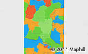 Political Shades Simple Map of Haut-Shaba, political outside