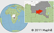 Savanna Style Location Map of Kolwezi, highlighted country, highlighted parent region