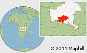 Savanna Style Location Map of Kolwezi, highlighted parent region