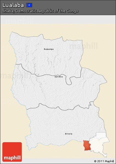Classic Style 3D Map of Lualaba, single color outside