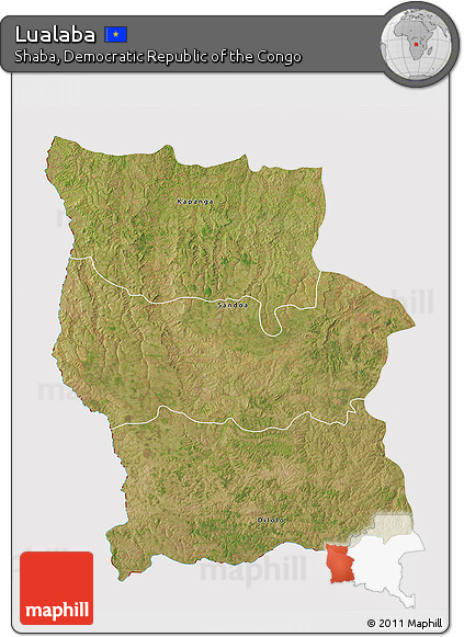 Satellite 3D Map of Lualaba, cropped outside