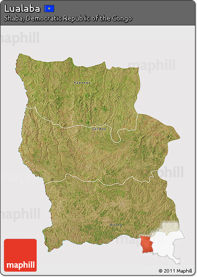 Satellite 3D Map of Lualaba, cropped outside