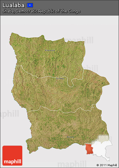 Satellite 3D Map of Lualaba, cropped outside