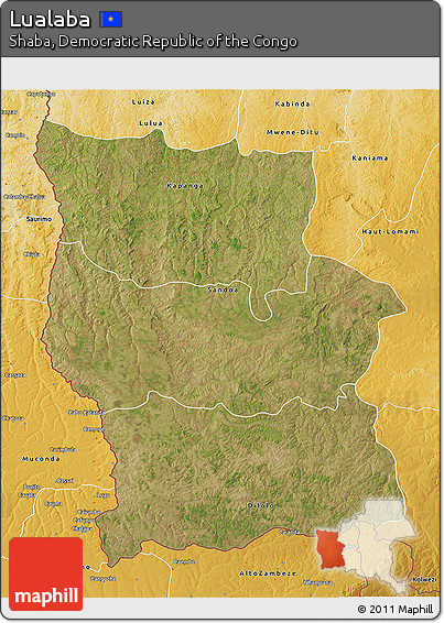Satellite 3D Map of Lualaba, physical outside