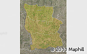 Satellite 3D Map of Lualaba, semi-desaturated