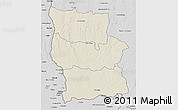 Shaded Relief 3D Map of Lualaba, desaturated