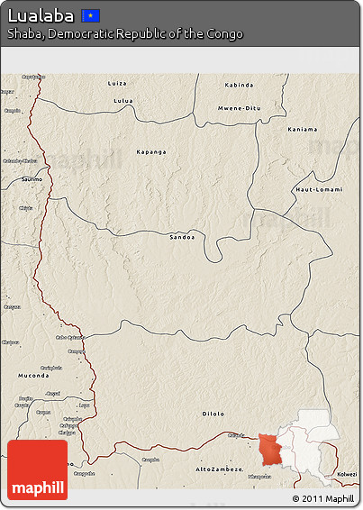 Shaded Relief 3D Map of Lualaba