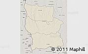 Shaded Relief 3D Map of Lualaba, semi-desaturated