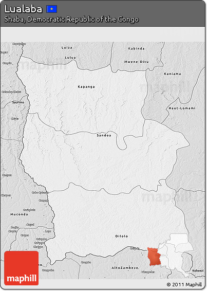 Silver Style 3D Map of Lualaba