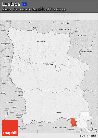 Silver Style 3D Map of Lualaba