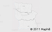 Silver Style 3D Map of Lualaba, single color outside