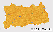 Political 3D Map of Dilolo, cropped outside