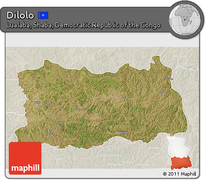 Satellite 3D Map of Dilolo, lighten