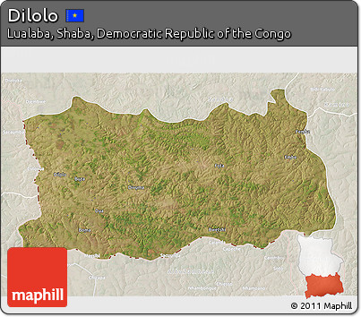 Satellite 3D Map of Dilolo, lighten