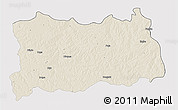 Shaded Relief 3D Map of Dilolo, single color outside