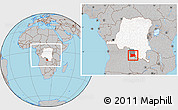 Gray Location Map of Dilolo, highlighted country, highlighted parent region, within the entire country