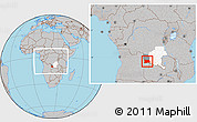 Gray Location Map of Dilolo, highlighted parent region, highlighted grandparent region, within the entire country