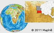 Physical Location Map of Dilolo, highlighted parent region, highlighted grandparent region