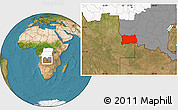 Satellite Location Map of Dilolo, highlighted country, highlighted grandparent region