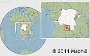Savanna Style Location Map of Dilolo, highlighted country, highlighted parent region, within the entire country, hill shading