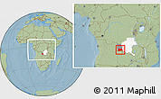 Savanna Style Location Map of Dilolo, highlighted parent region, highlighted grandparent region, within the entire country, hill shading