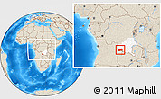 Shaded Relief Location Map of Dilolo, highlighted grandparent region, within the entire country
