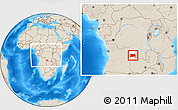 Shaded Relief Location Map of Dilolo, highlighted parent region, within the entire country