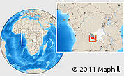 Shaded Relief Location Map of Dilolo, highlighted parent region, highlighted grandparent region, within the entire country