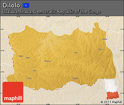 Physical Map of Dilolo, lighten