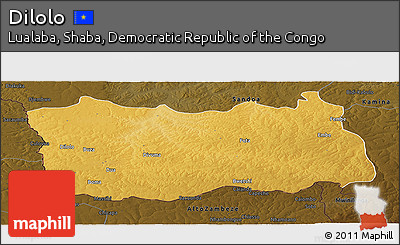 Physical Panoramic Map of Dilolo, darken