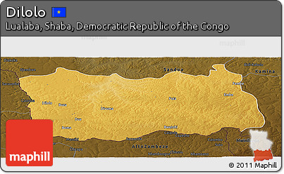 Physical Panoramic Map of Dilolo, darken