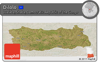 Satellite Panoramic Map of Dilolo, lighten