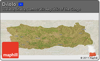 Satellite Panoramic Map of Dilolo, lighten