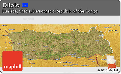 Satellite Panoramic Map of Dilolo, physical outside
