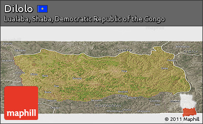 Satellite Panoramic Map of Dilolo, semi-desaturated
