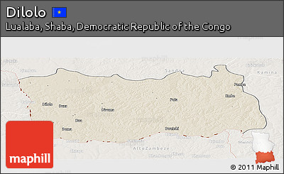 Shaded Relief Panoramic Map of Dilolo, lighten
