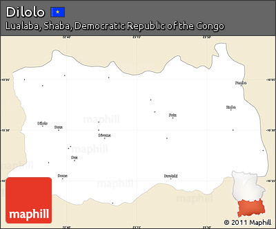 Classic Style Simple Map of Dilolo, single color outside